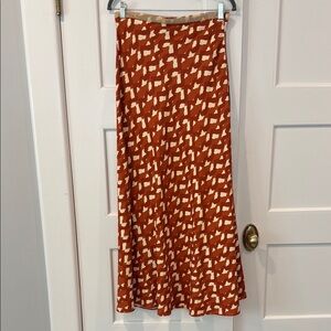 Zara A-Line Skirt in Rust and Cream
